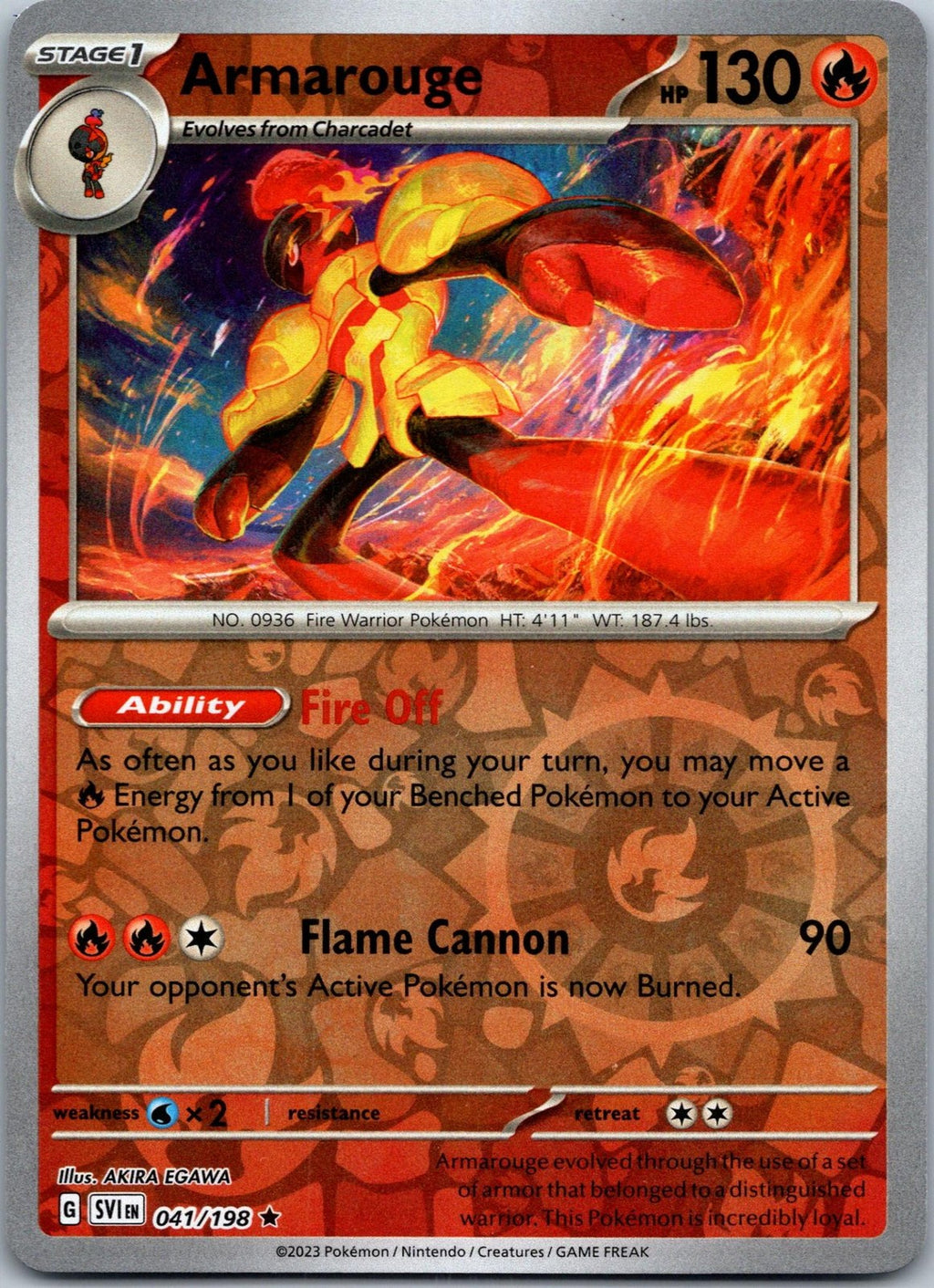 Armarouge 041/198 Rare Scarlet & Violet Pokemon Near Mint