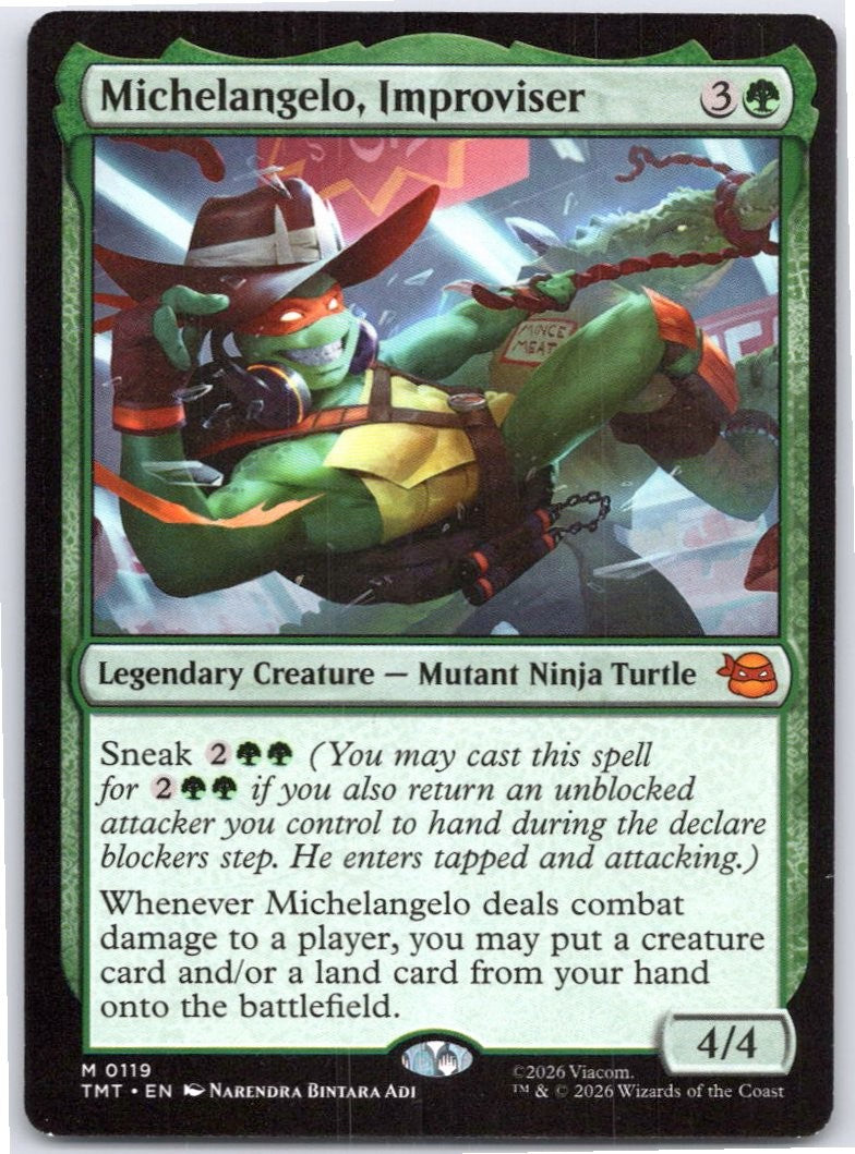 Michelangelo, Improviser Teenage Mutant Ninja Turtles Magic: The Gathering NM