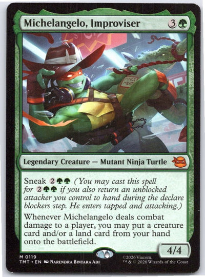 Michelangelo, Improviser Teenage Mutant Ninja Turtles Magic: The Gathering NM
