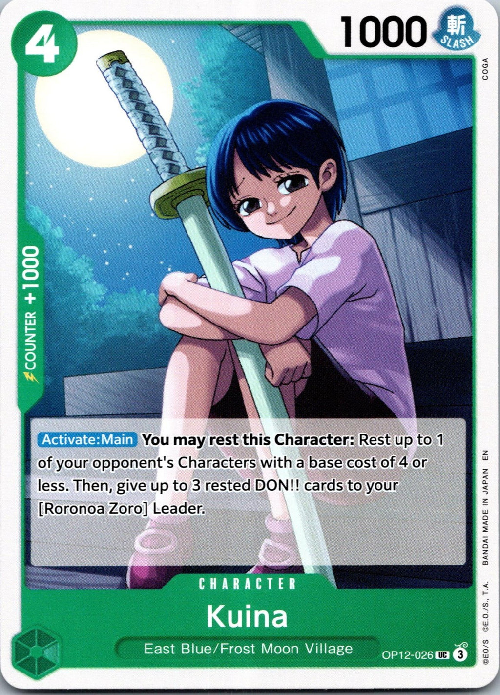 Kuina OP12-026 Uncommon Legacy of the Master Release Event Cards One Piece NM