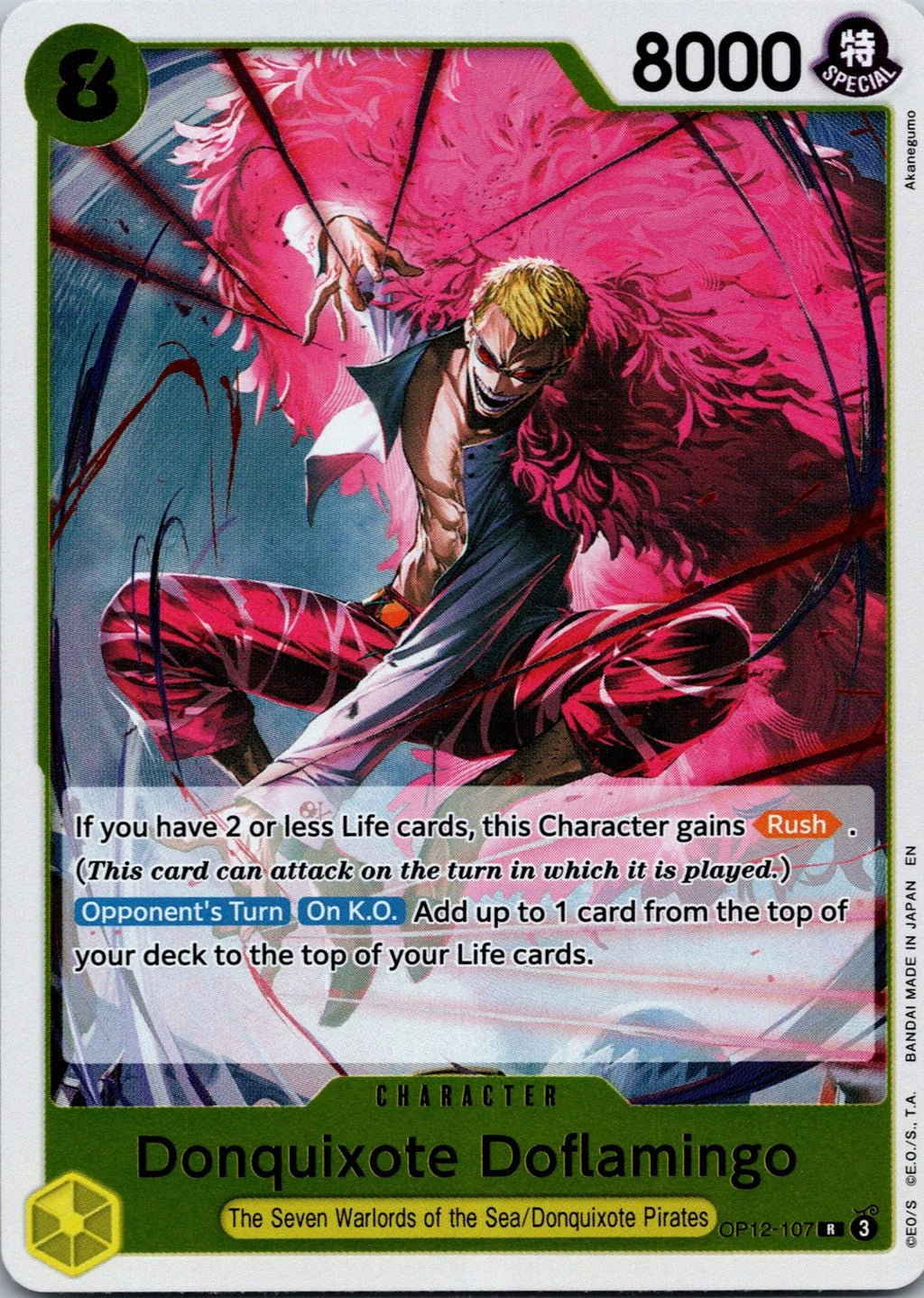 Donquixote Doflamingo OP12-107 Rare Legacy of the Master One Piece Near Mint