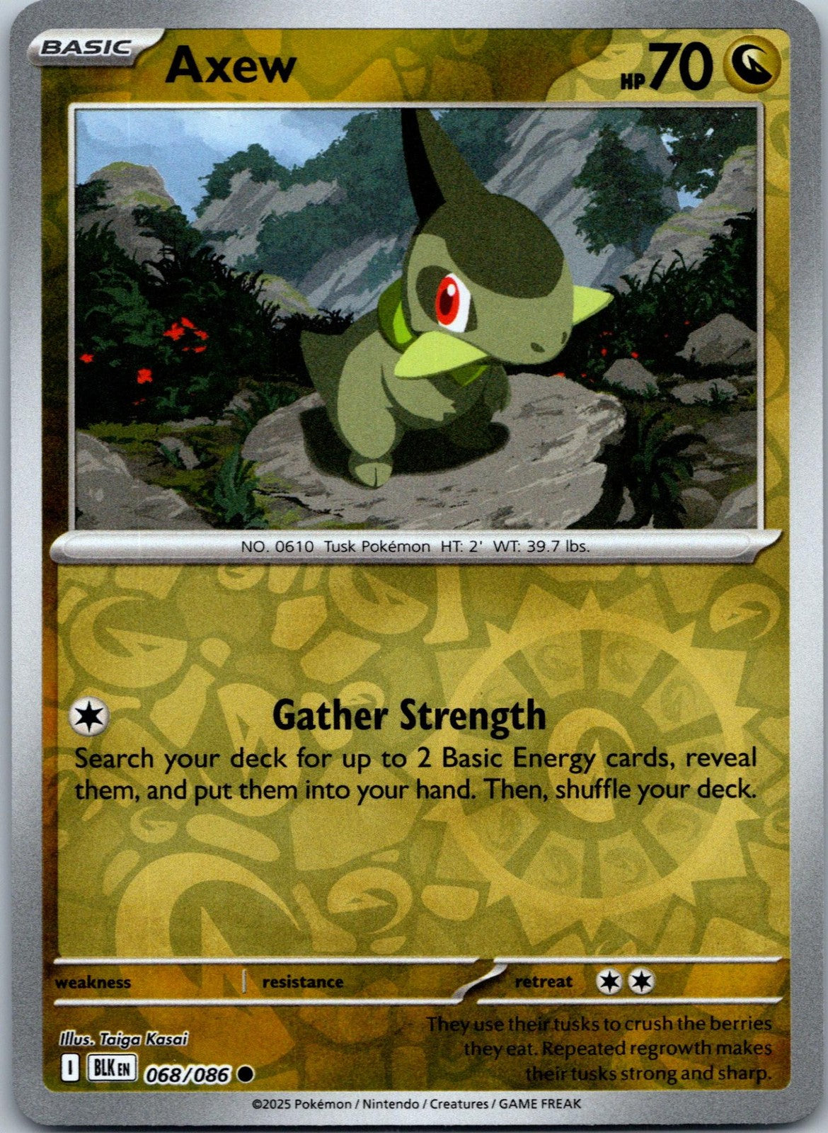 Axew 068/086 Common Black Bolt Pokemon Near Mint