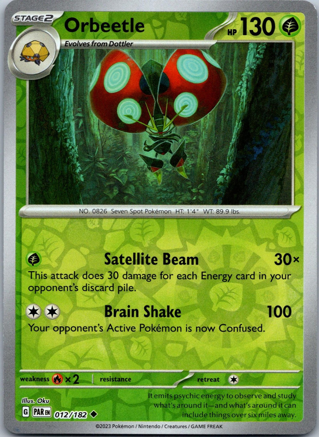 Orbeetle 012/182 Uncommon Paradox Rift Pokemon Near Mint