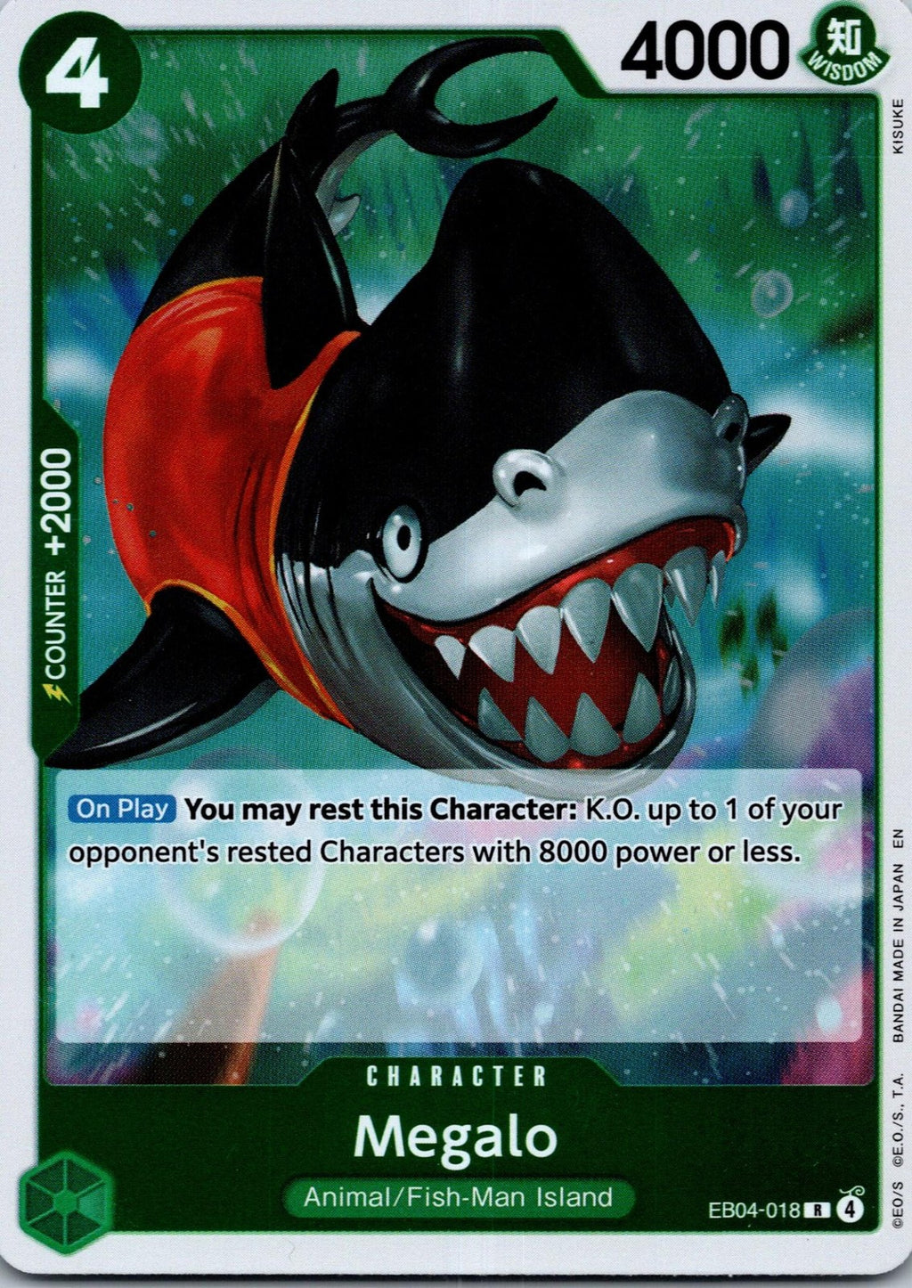 Megalo EB04-018 Rare The Azure Sea's Seven One Piece Near Mint