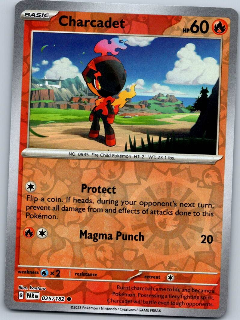 Charcadet 025/182 Common Paradox Rift Pokemon Reverse Holo Near Mint