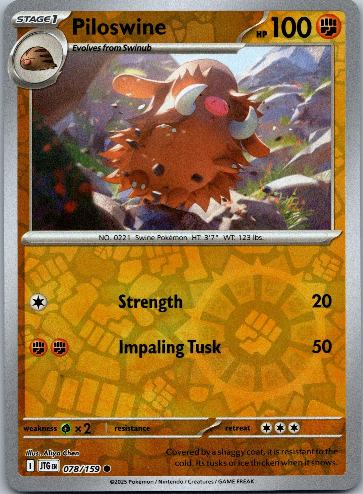 Piloswine 078/159 Common Journey Together Pokemon Near Mint