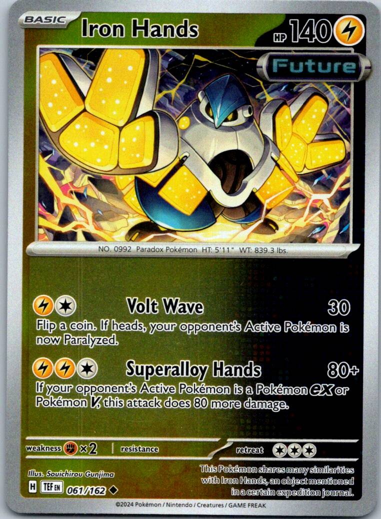Iron Hands 061/162 reverse Temporal Forces Pokemon Near Mint