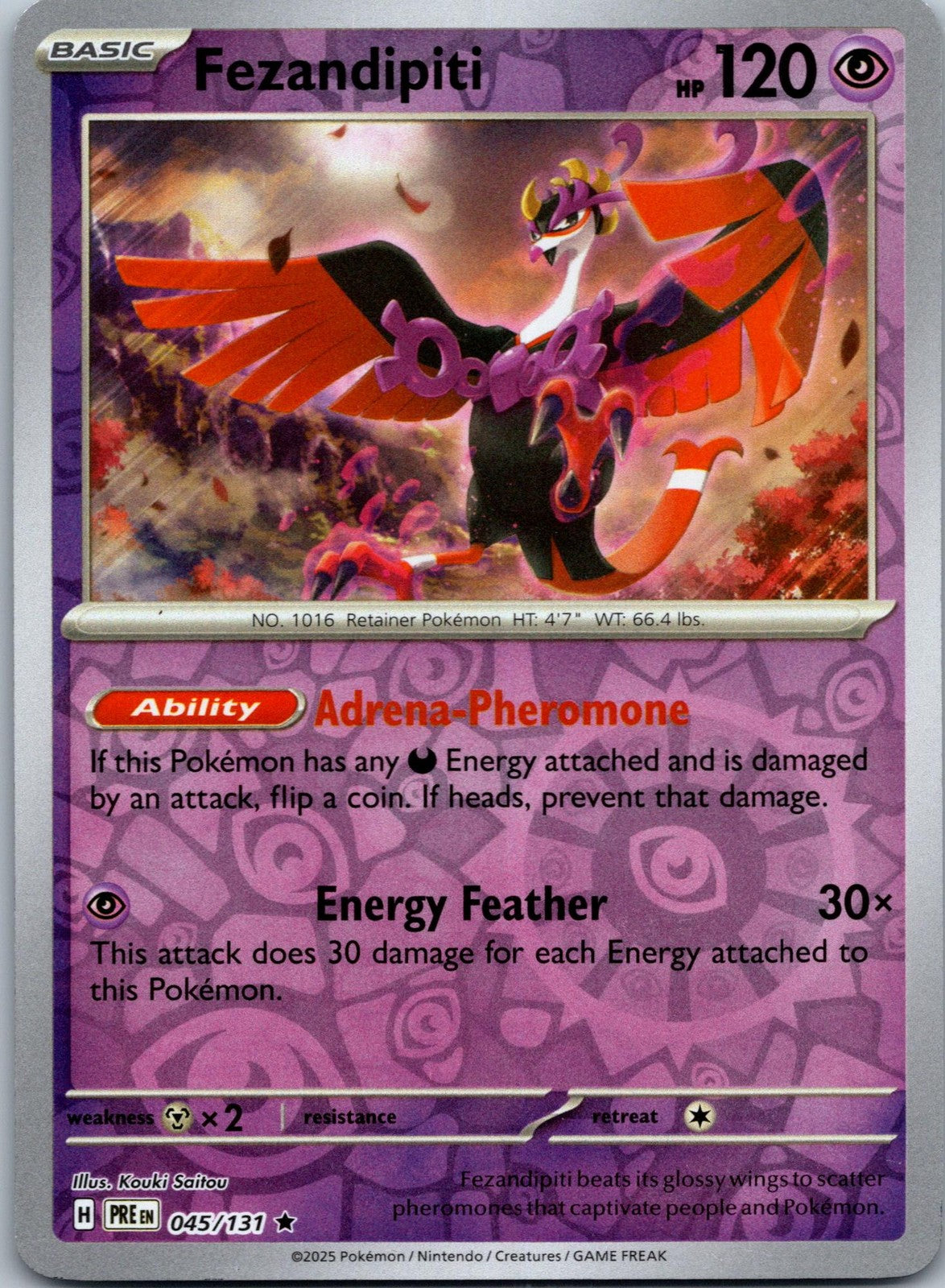 Fezandipiti 045/131 Rare Prismatic Evolutions Pokemon Near Mint