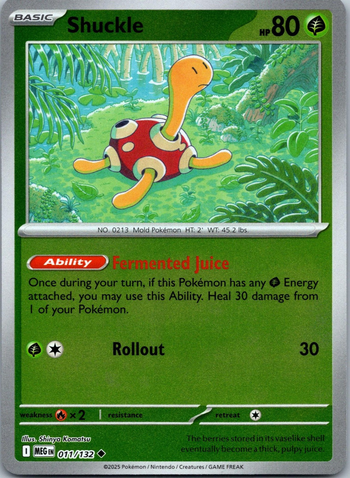 Shuckle 011/132 Uncommon Mega Evolution Pokemon Near Mint