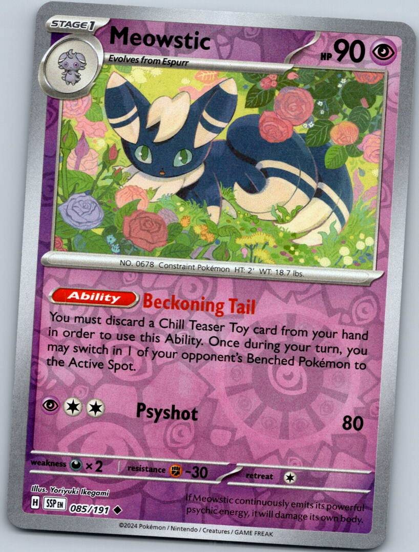 Meowstic 085/191 Uncommon Surging Sparks Pokemon Reverse Holo Near Mint