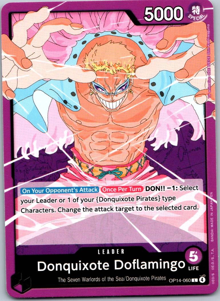 Donquixhote Doflamingo OP14-060 Leader The Azure Sea's Seven One Piece Near Mint