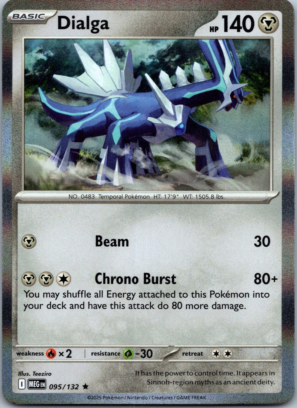 Dialga 095/132 Rare Mega Evolution Pokemon Near Mint