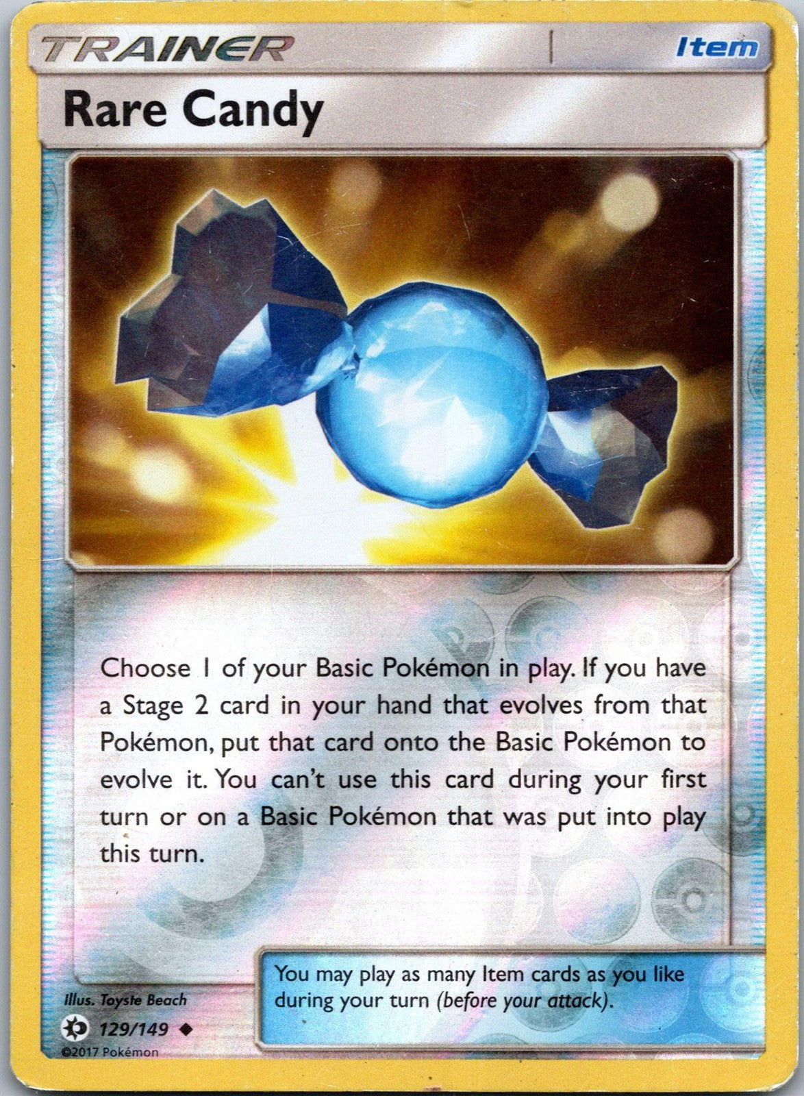 Rare Candy 129/149 Uncommon Sun & Moon Pokemon Near Mint