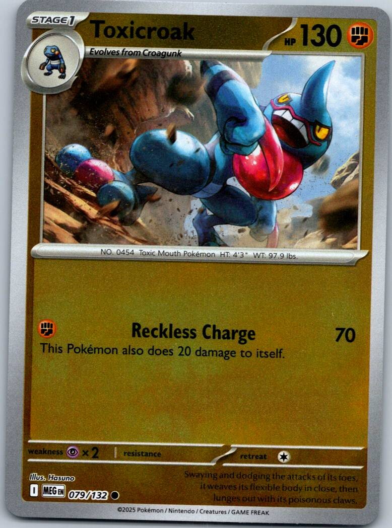 Toxicroak 079/132 Common Mega Evolution Pokemon Near Mint