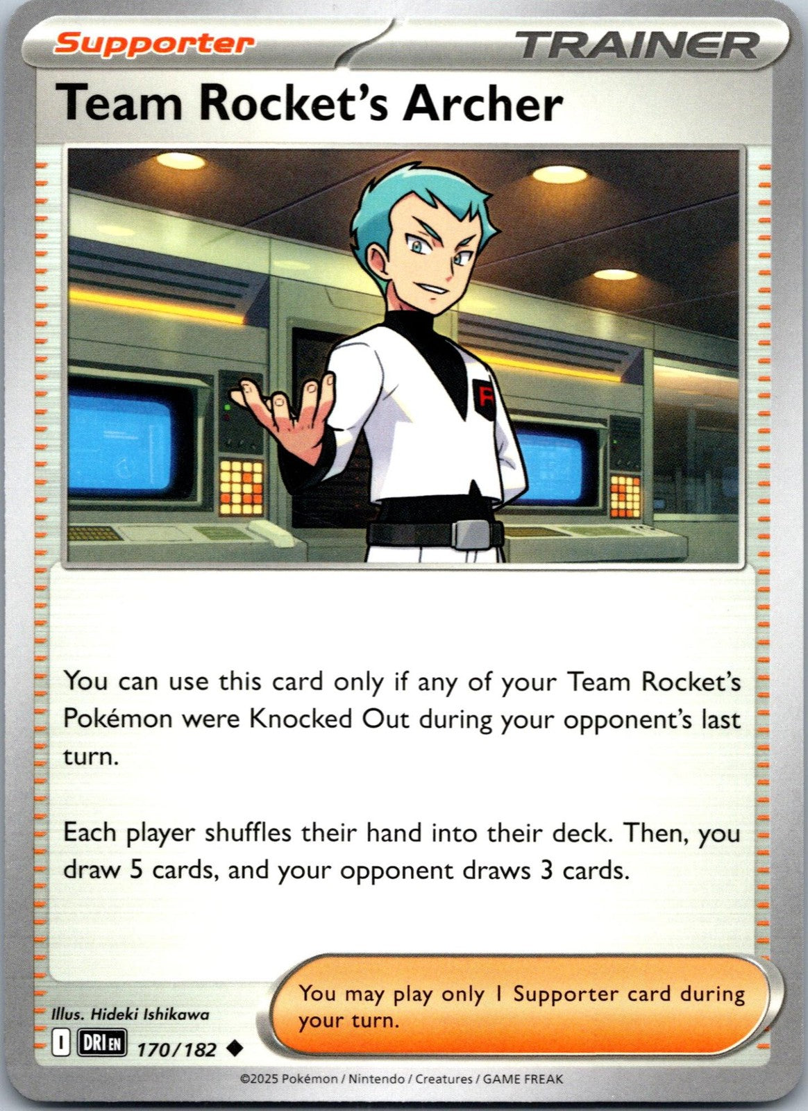 Team Rocket's Archer 170/182 Uncommon Destined Rivals Pokemon Near Mint