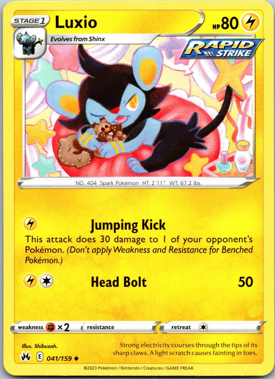 Luxio 041/159 Uncommon Crown Zenith Pokemon Near Mint