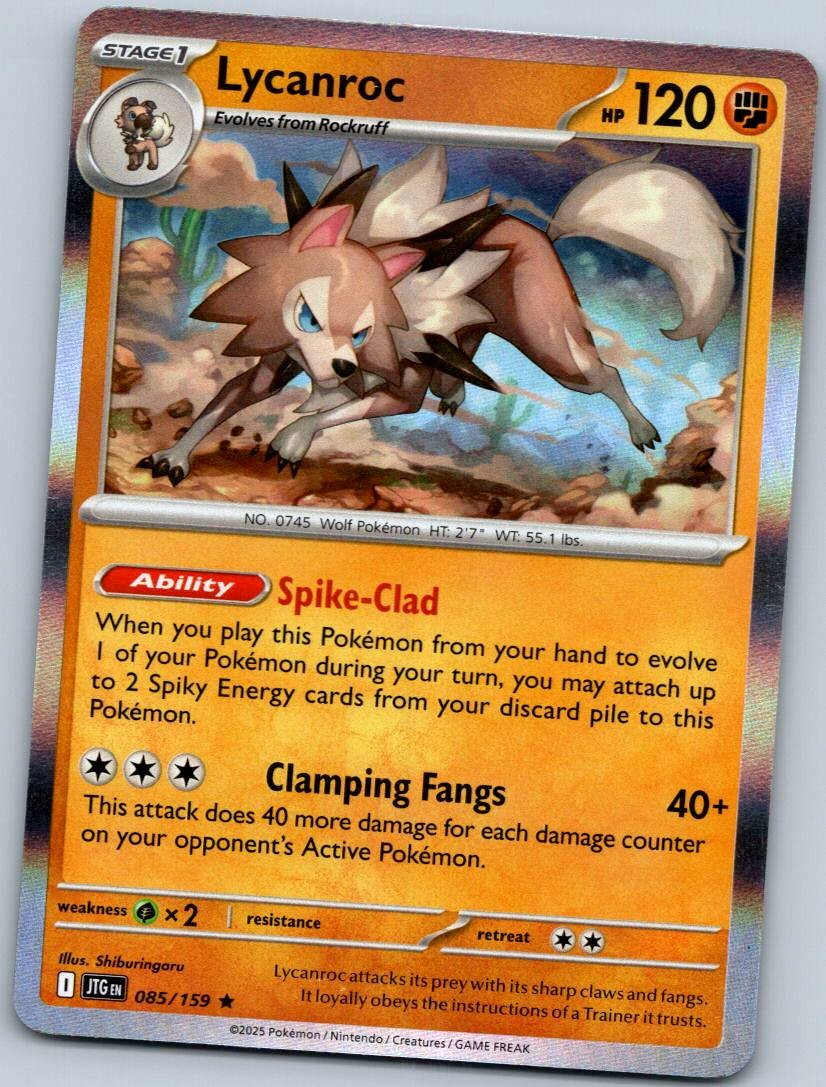 Lycanroc 085/159 Rare Journey Together Pokemon Near Mint
