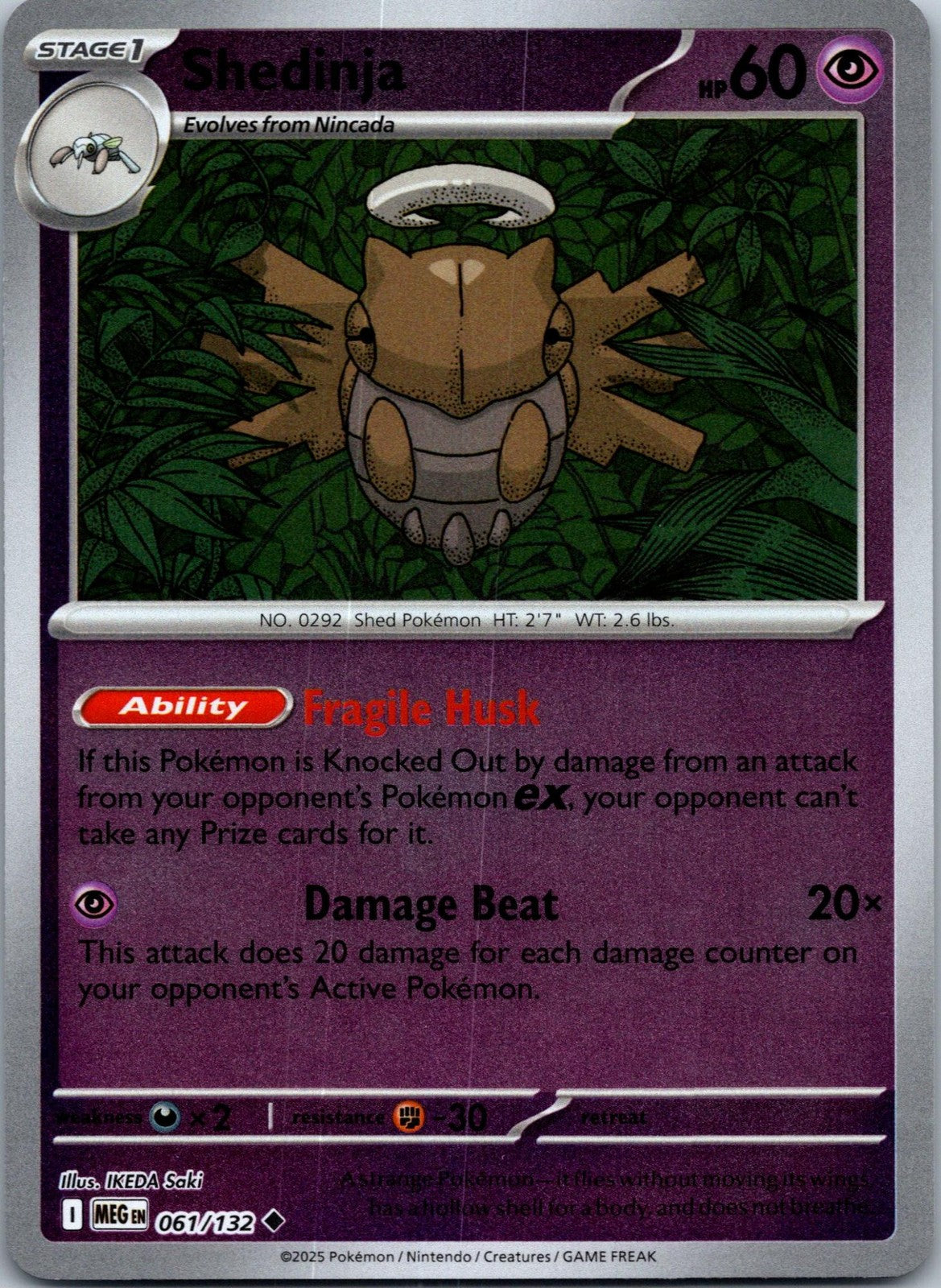 Shedinja 061/132 Uncommon Mega Evolution Pokemon Near Mint