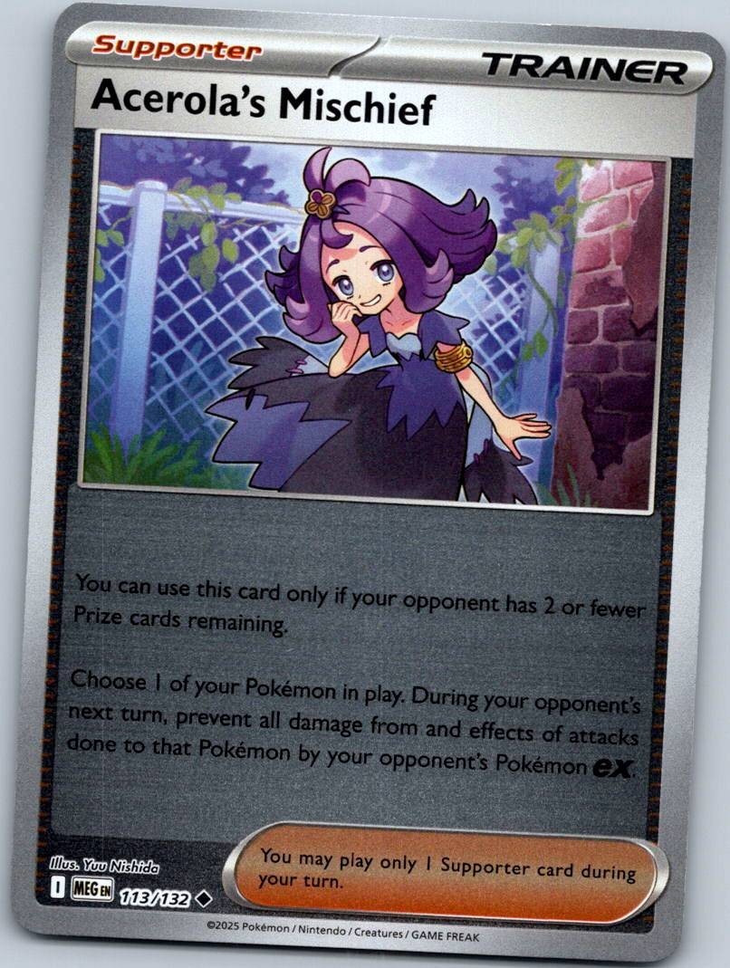 Acerola's Mischief 113/132 Reverse Mega Evolution Pokemon Near Mint