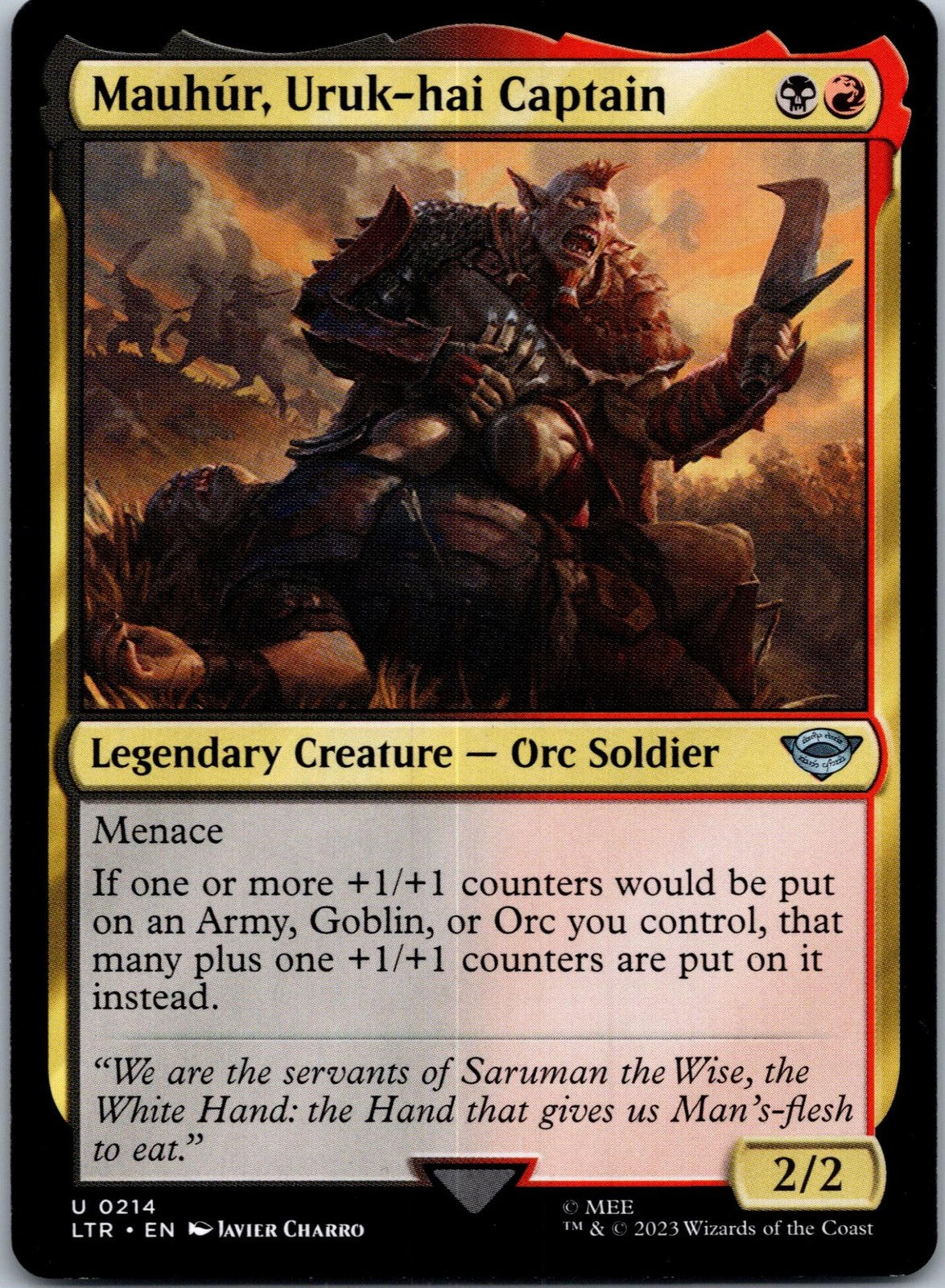 Mauhur, Uruk-hai Captain: The Lord of the Rings Magic: The Gathering NM