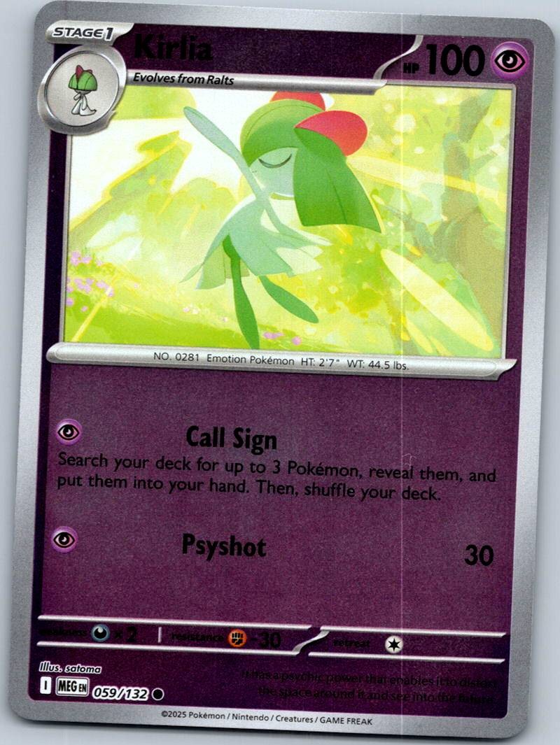 Kirlia 059/132 reverse Mega Evolution Pokemon Near Mint