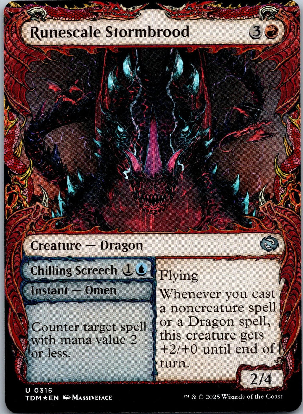 Runescale Stormbrood (Showcase) 316 Tarkir: Dragonstorm Magic: The Gathering NM