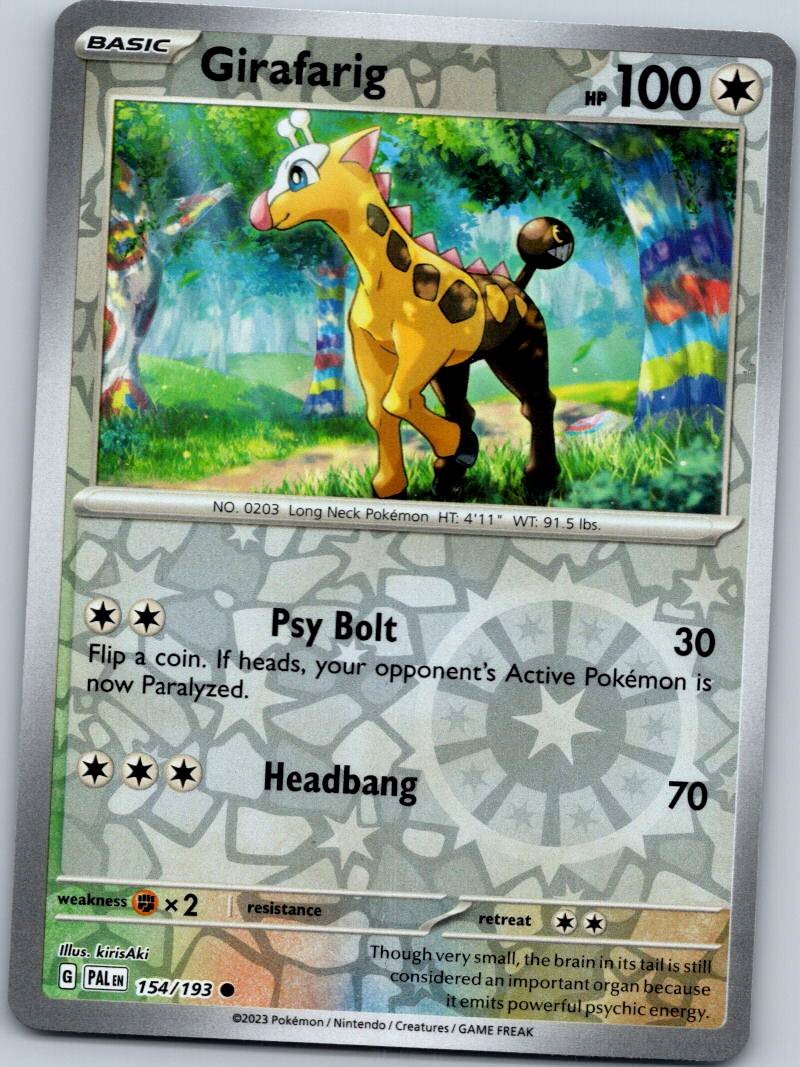 Girafarig 154/193 Common Paldea Evolved Pokemon Reverse Holo Near Mint