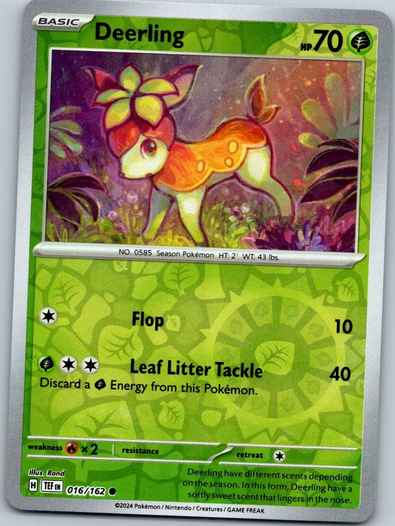 Deerling 016/162 Common Temporal Forces Pokemon Reverse Holo Near Mint