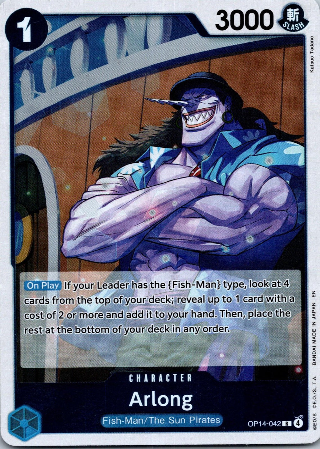 Arlong OP14-042 Rare The Azure Sea's Seven One Piece Near Mint