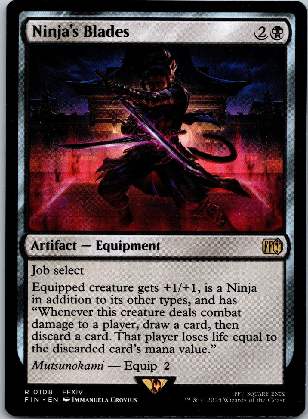 Ninja's Blades 108 Rare Final Fantasy Magic: The Gathering Near Mint