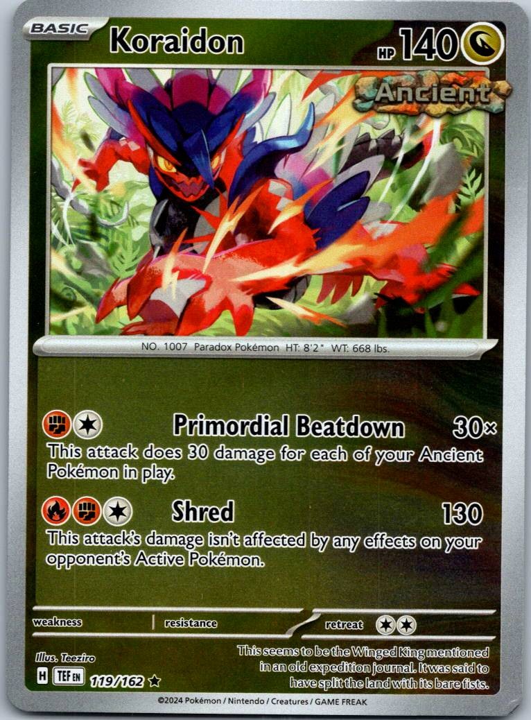 Koraidon 119/162 Rare Temporal Forces Pokemon Near Mint
