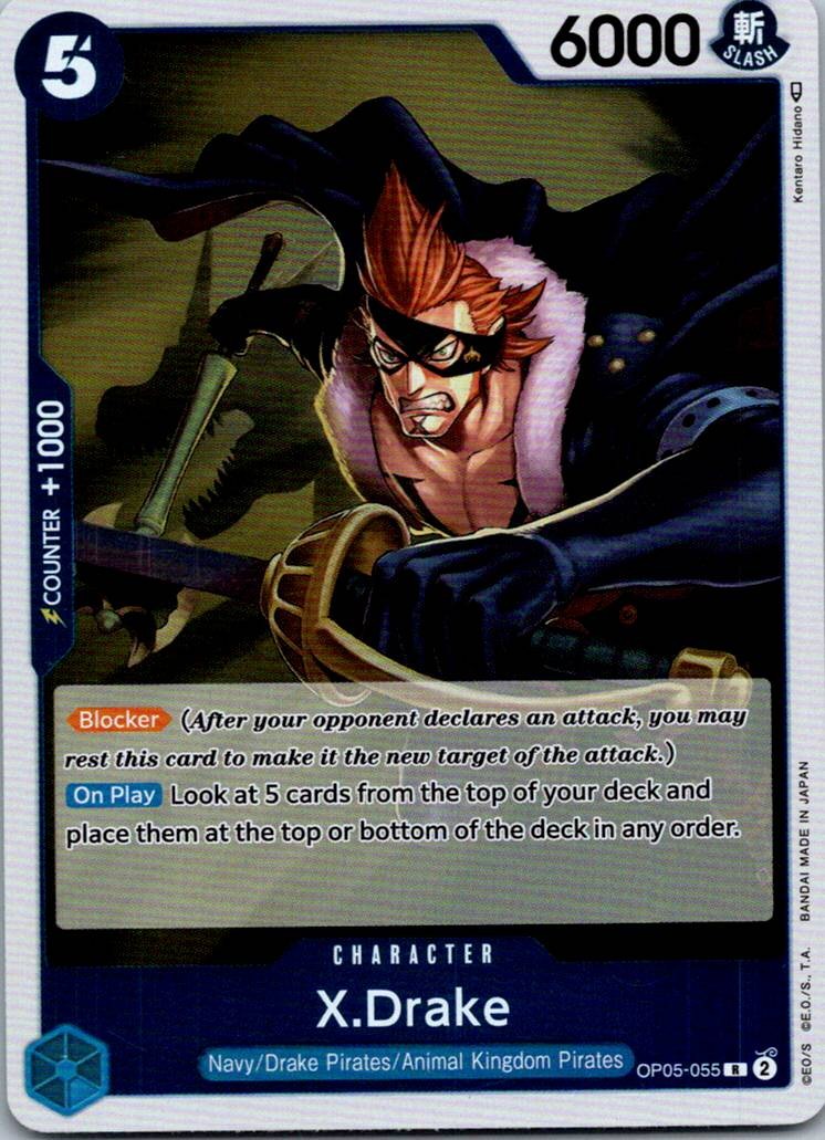 X.Drake OP05-055 Rare Awakening of the New Era One Piece Near Mint