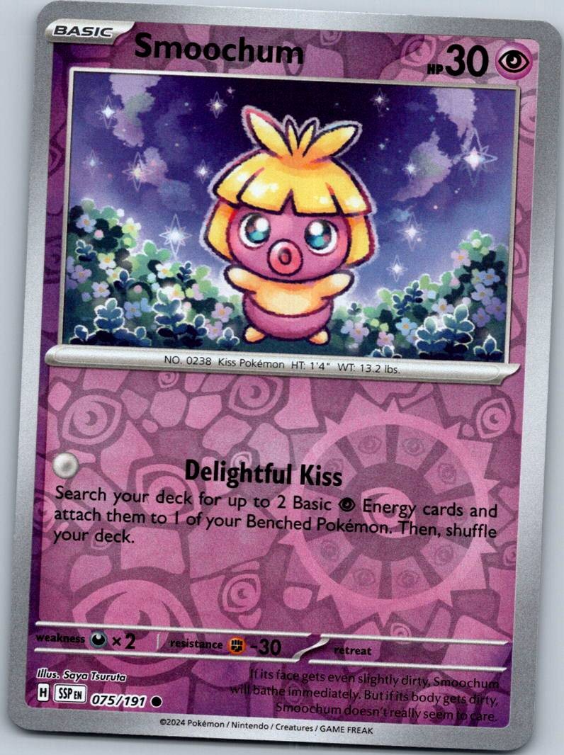 Smoochum 075/191 Common Surging Sparks Pokemon Reverse Holo Near Mint