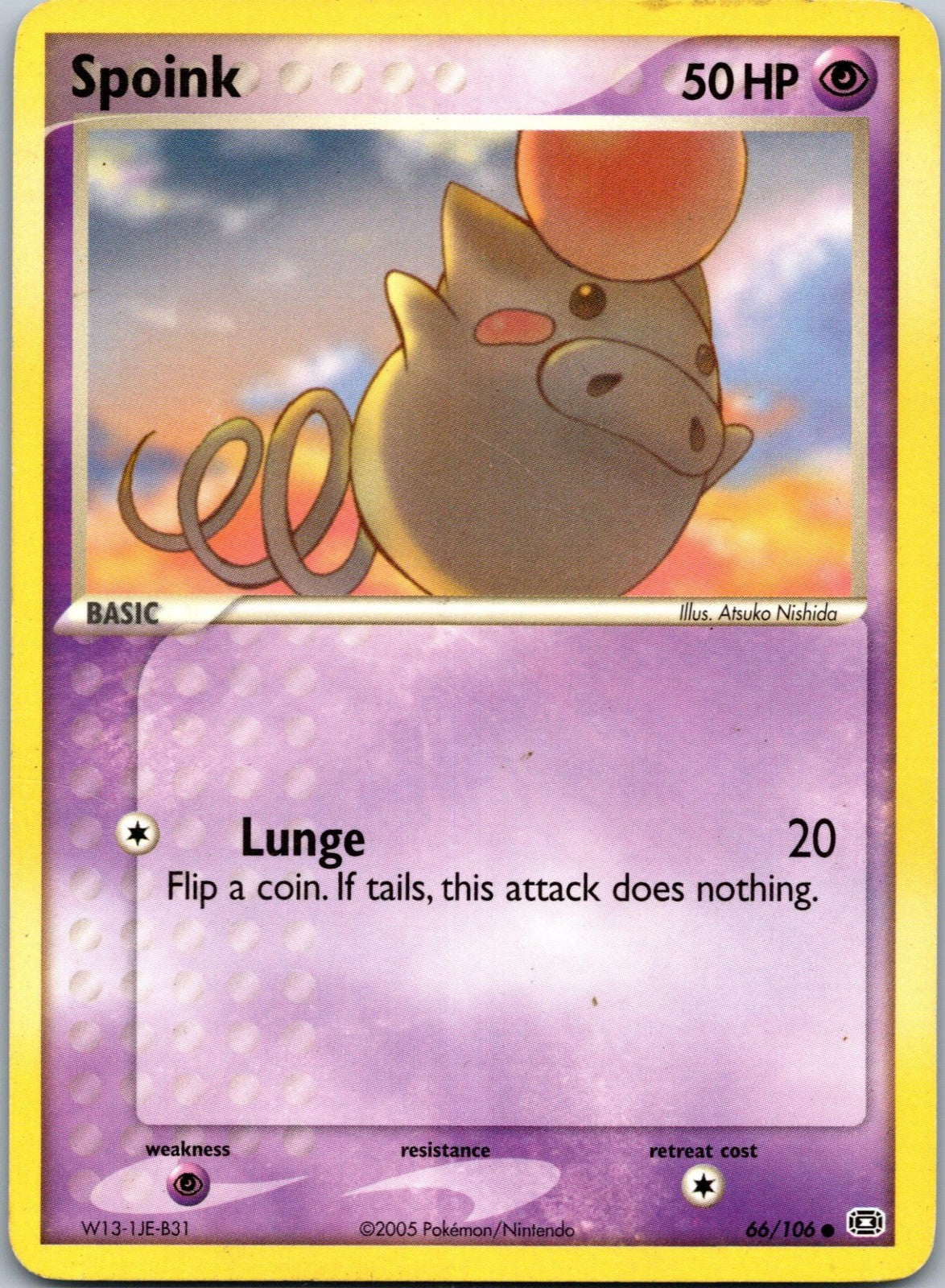 Spoink 66/106 Common Emerald Pokemon Near Mint