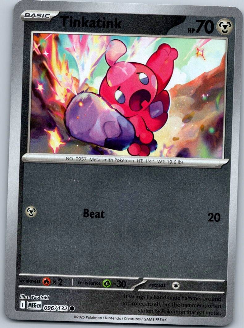 Tinkatink 096/132 Common Mega Evolution Pokemon Reverse Holo Near Mint