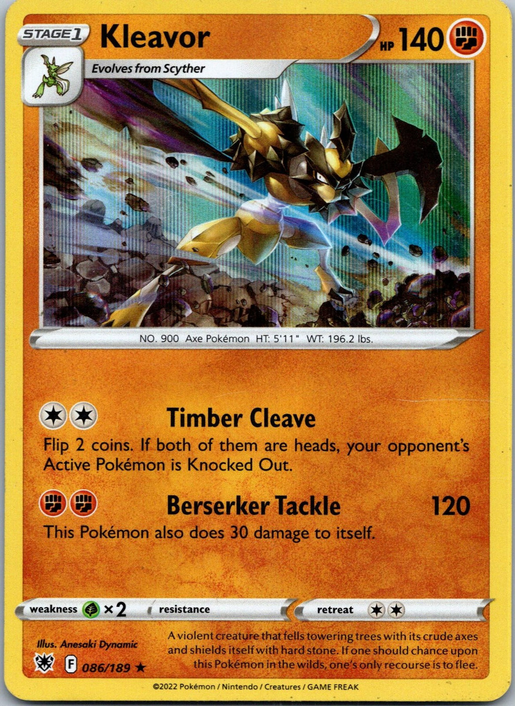 Kleavor 086/189 Holo Rare Astral Radiance Pokemon Near Mint