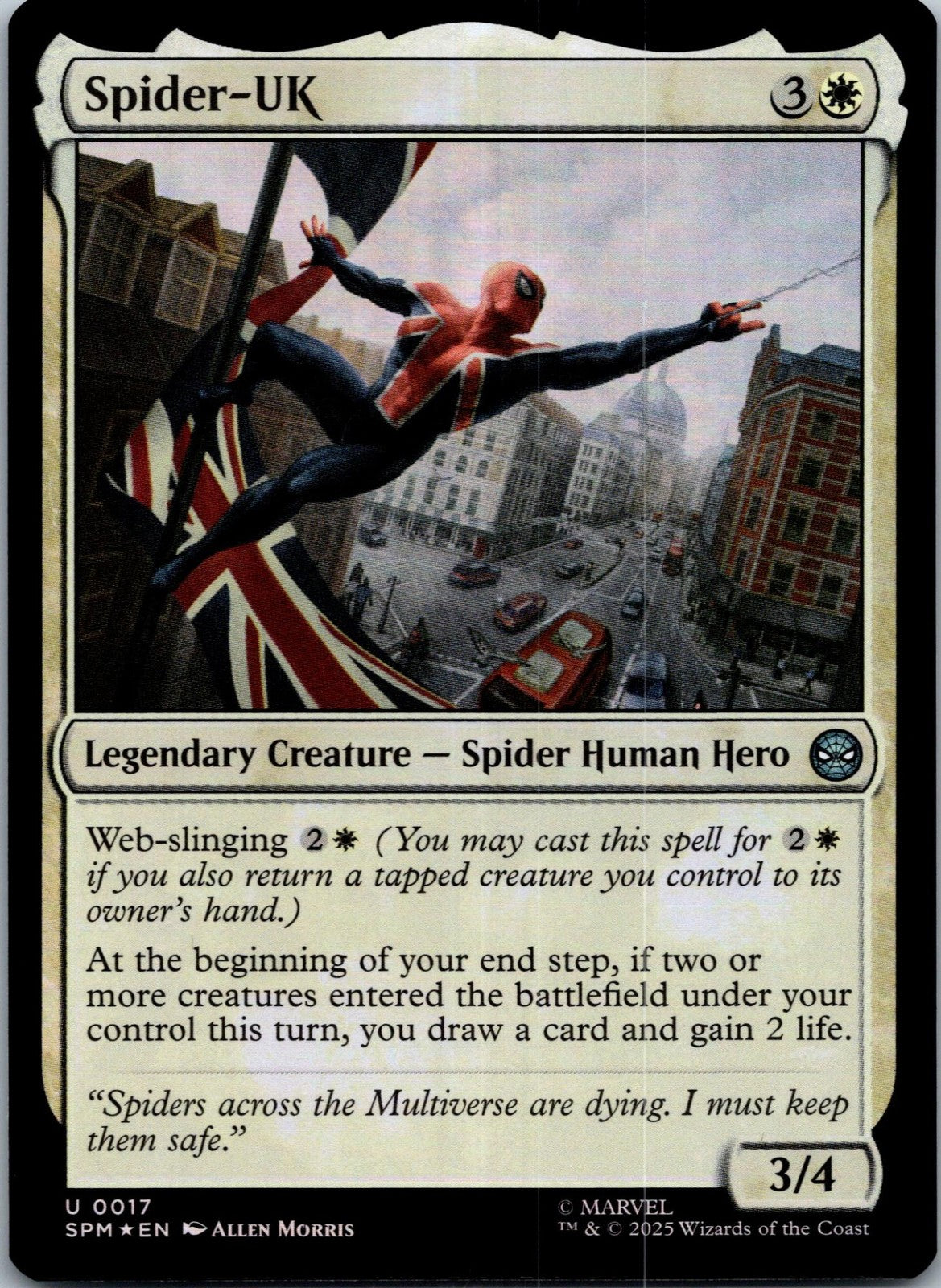 Spider-UK 17 Uncommon Marvel's Spider-Man Magic: The Gathering Near Mint