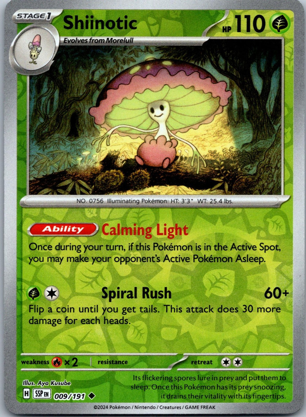 Shiinotic 009/191 Uncommon Surging Sparks Pokemon Near Mint