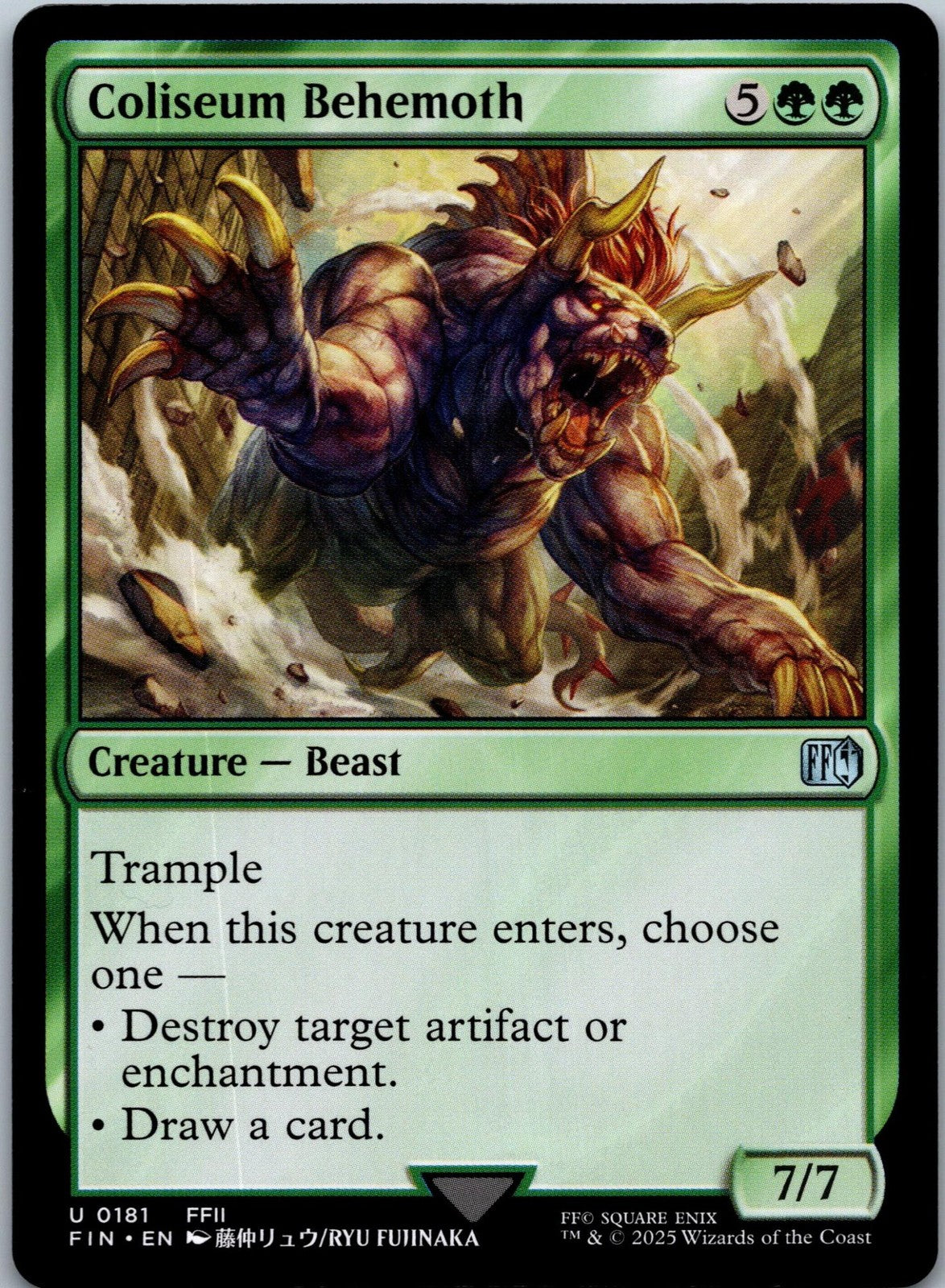 Coliseum Behemoth 181 Uncommon FINAL FANTASY Magic: The Gathering Near Mint