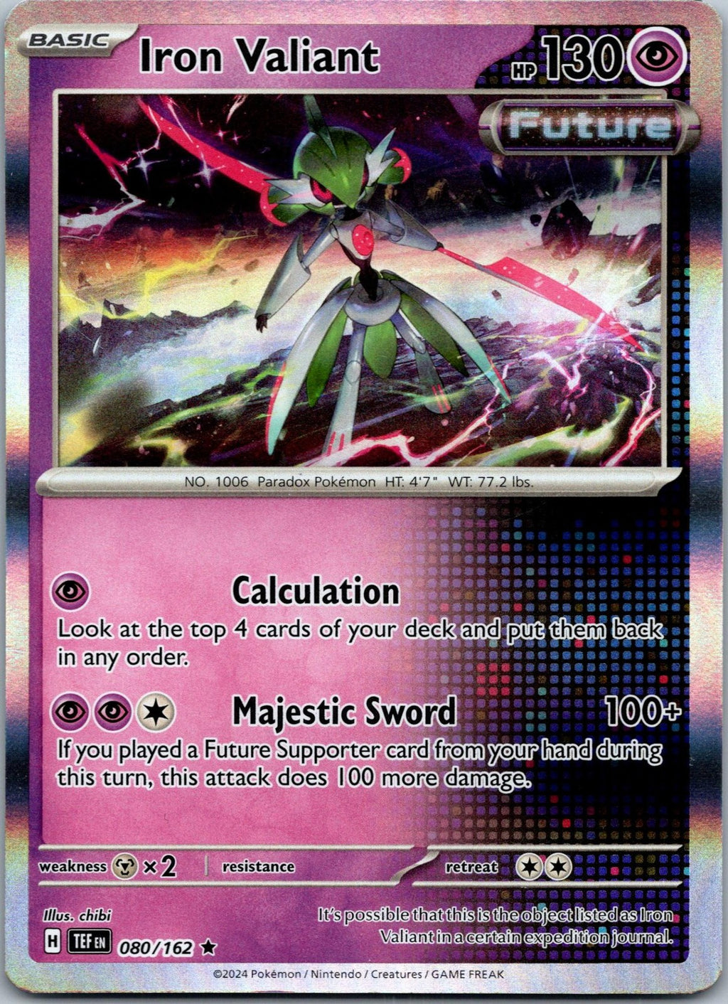 Iron Valiant 080/162 Rare Temporal Forces Pokemon Near Mint