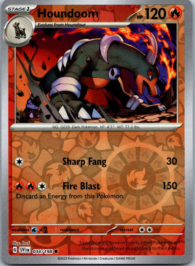 Houndoom 034/198 Common Scarlet & Violet Pokemon Near Mint