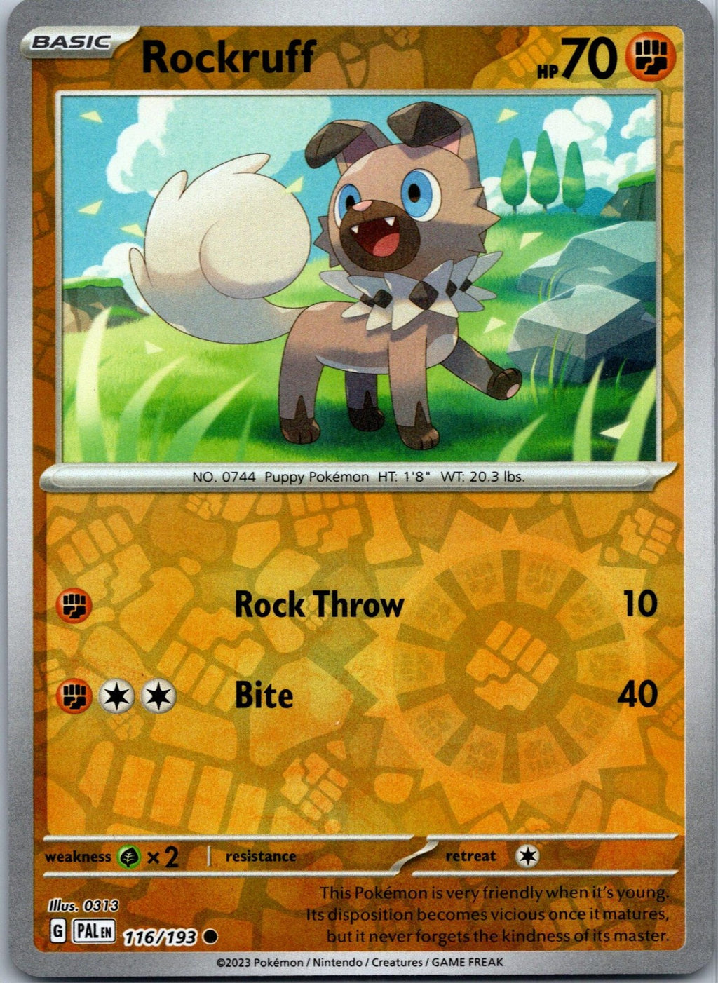 Rockruff 116/193 Common Paldea Evolved Pokemon Near Mint