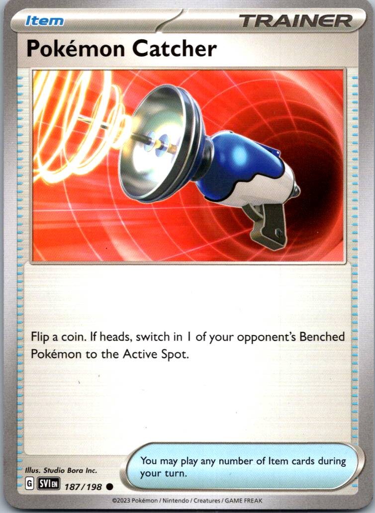 Pokemon Catcher 187/198 Common Scarlet & Violet Pokemon Near Mint