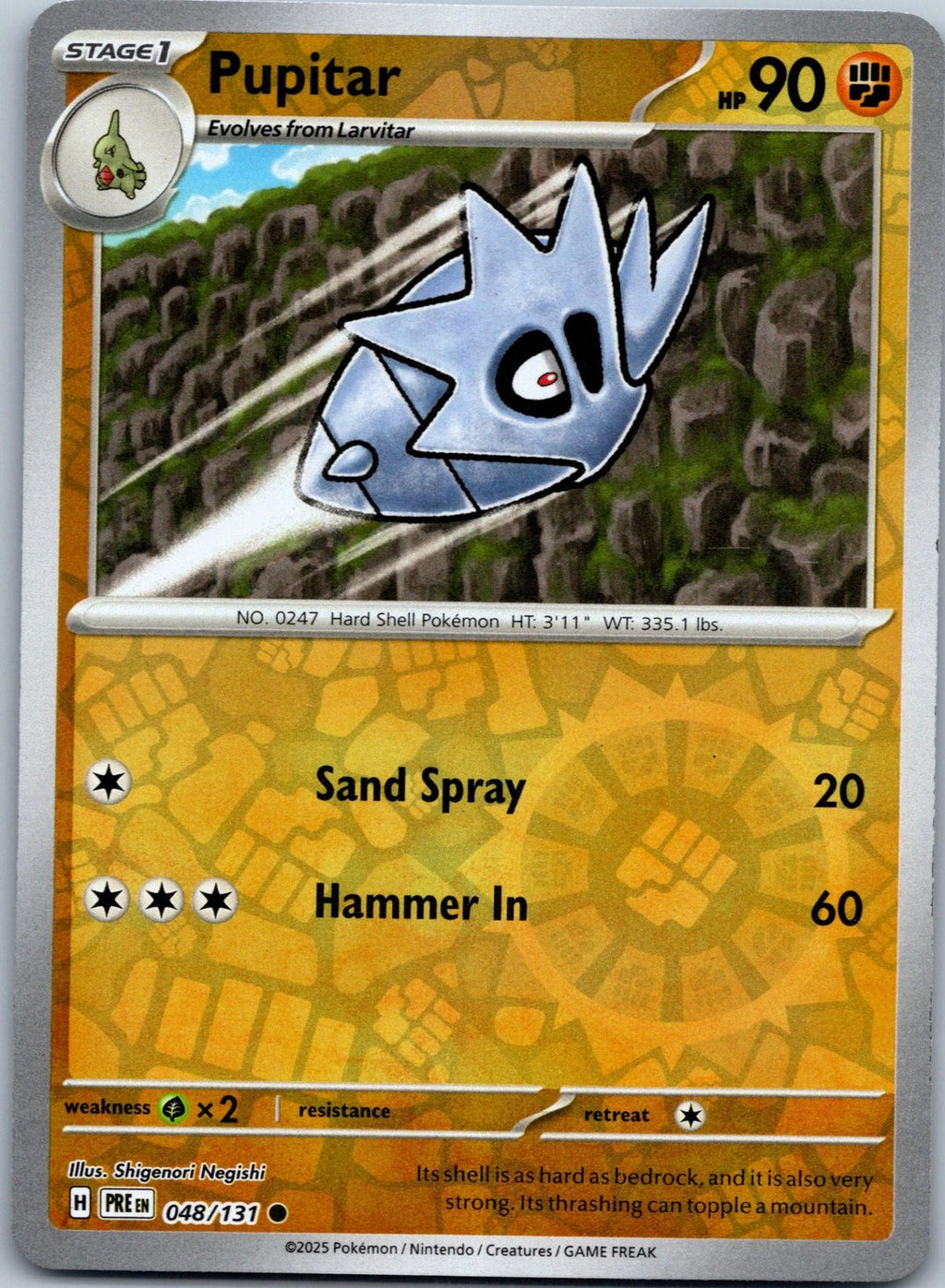 Pupitar 048/131 Common Prismatic Evolutions Pokemon Near Mint