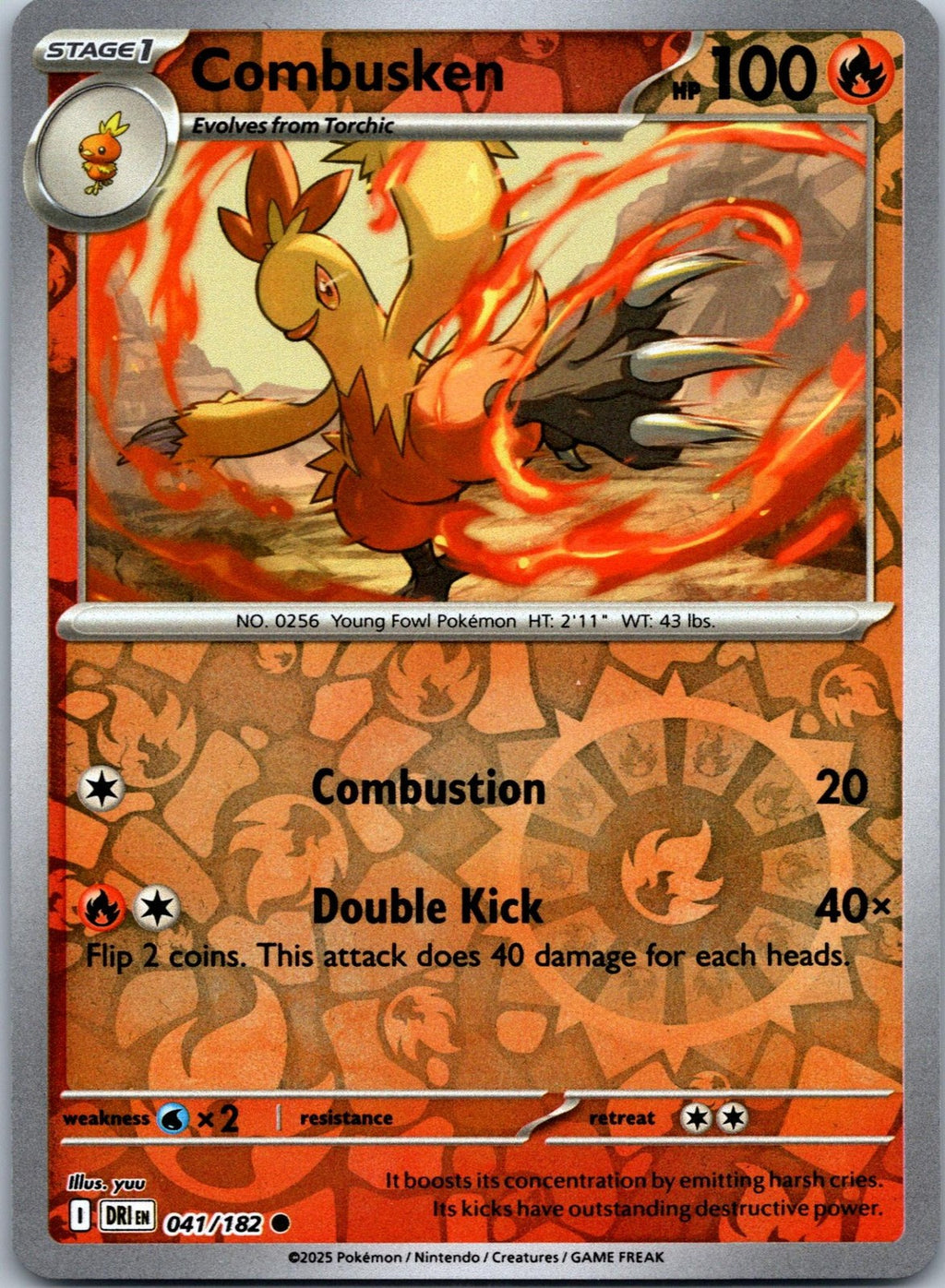 Combusken 041/182 Common Destined Rivals Pokemon Near Mint