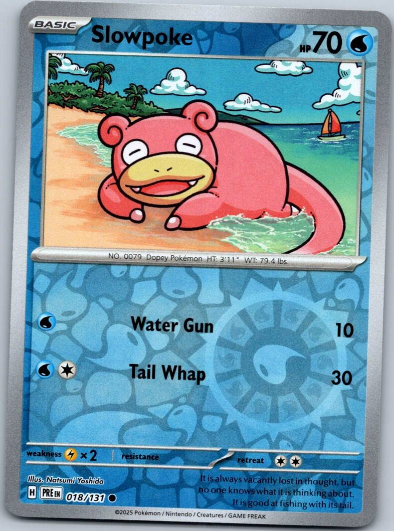 Slowpoke 018/131 Common Prismatic Evolutions Pokemon Reverse Holo Near Mint