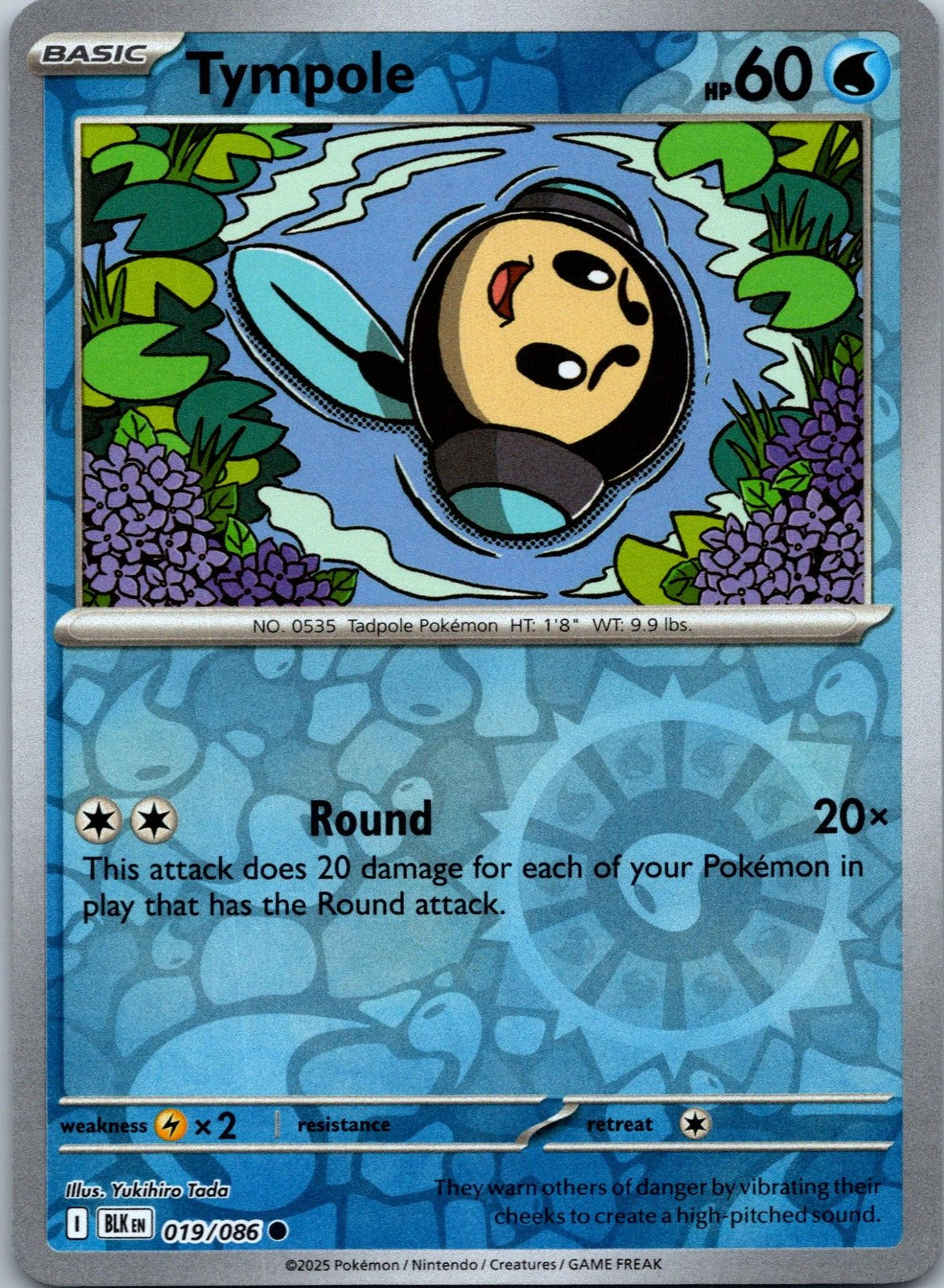 Tympole 019/086 Common Black Bolt Pokemon Near Mint