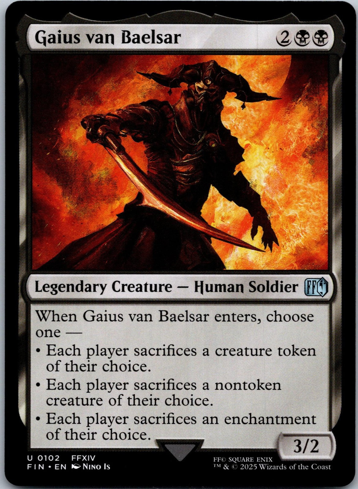 Gaius van Baelsar 102 Uncommon Final Fantasy Magic: The Gathering Near Mint