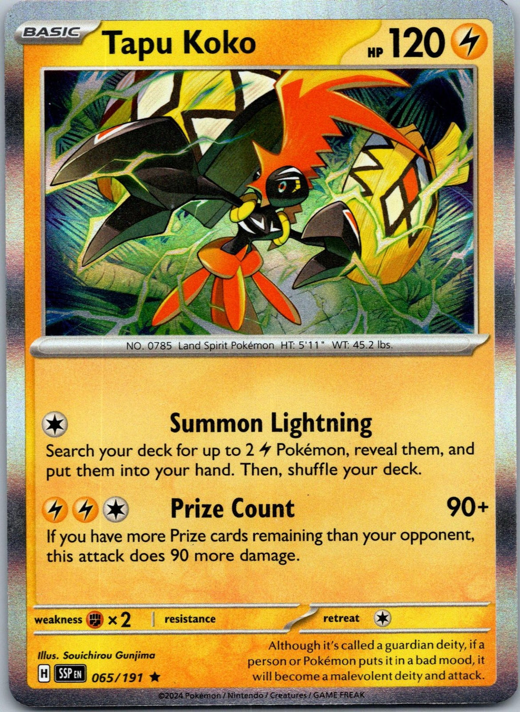 Tapu Koko 065/191 Rare Surging Sparks Pokemon Near Mint