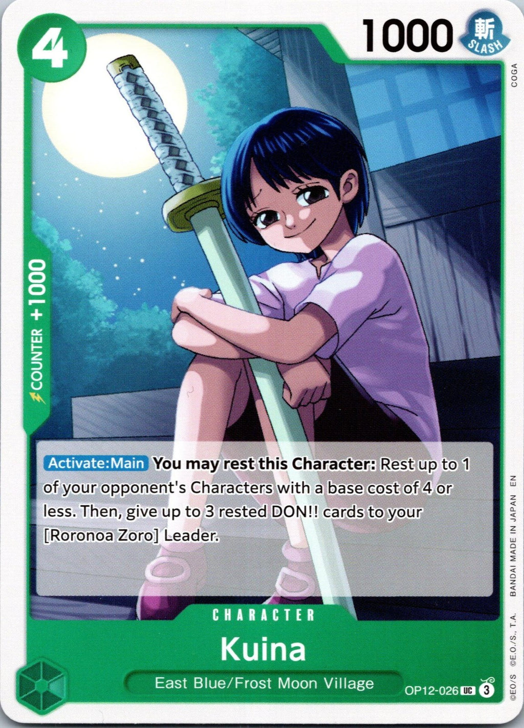 Kuina OP12-026 Uncommon Legacy of the Master One Piece Near Mint